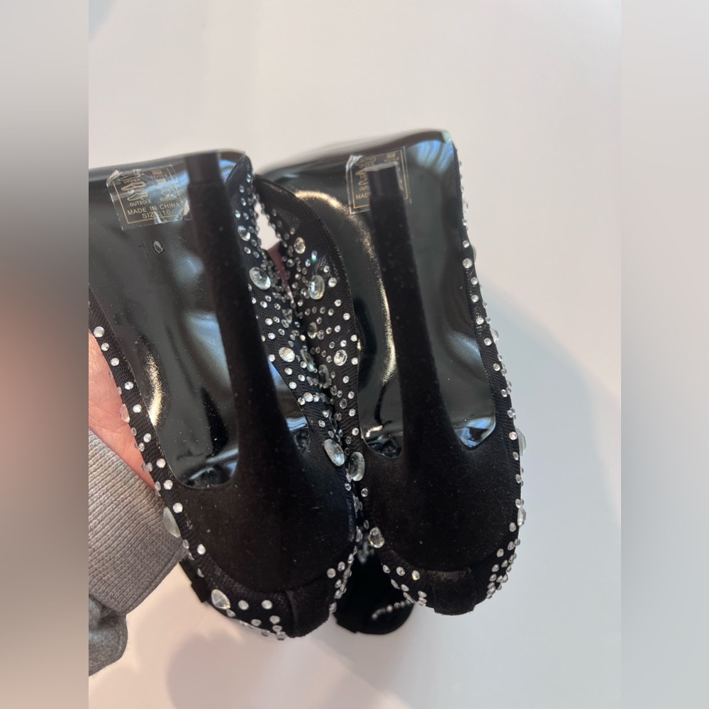 NEW AZAELA WANG the Opry Crystal Stiletto Mid Booties Size 10 OBO!!!! - Picture 7 of 12